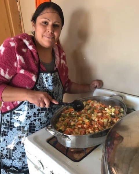 Senior Lunch Program cooking.