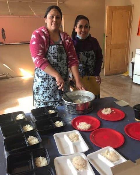 Senior Lunch Program cooking.