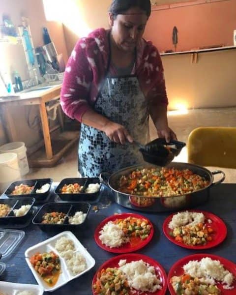 Senior Lunch Program cooking.