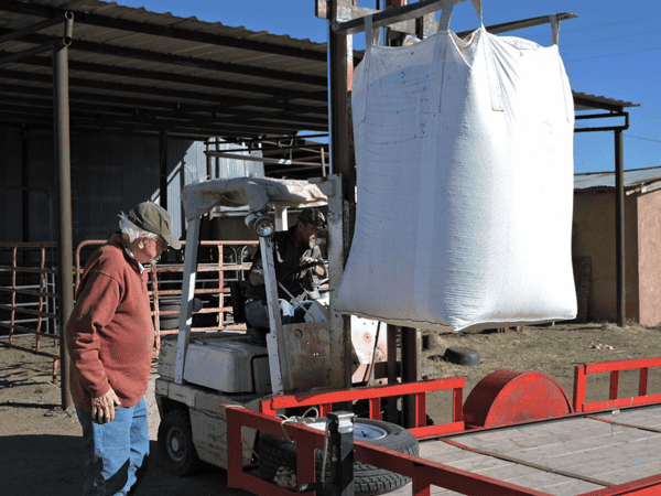 foklift raises beans