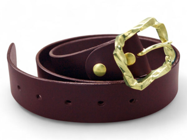 Twisted Buckle Leather Belt Bottega Glicine
