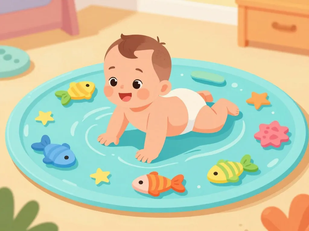 bébé sur tapis d'eau bébé pour éveil sensoriel