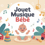 Jouet musique bebe scène chaleureuse et colorée
