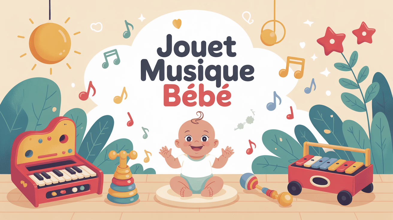 Jouet musique bebe scène chaleureuse et colorée