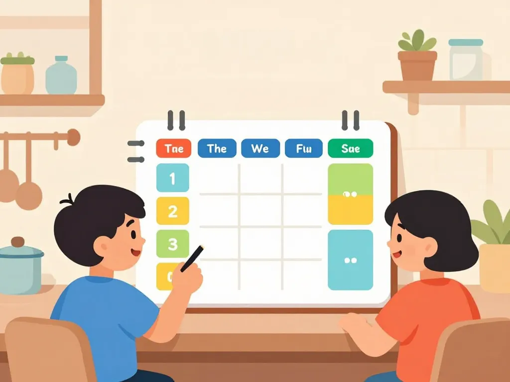 organisation famille semainier enfant à imprimer visuel