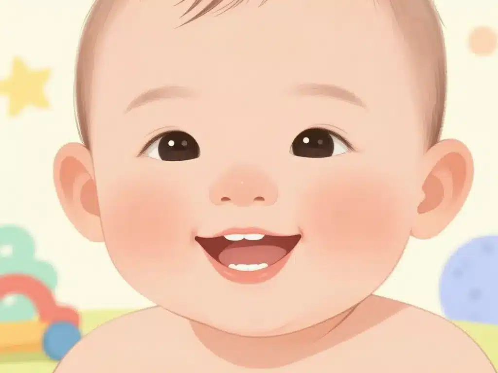 Premiere photo dent qui perce sur gencive bébé