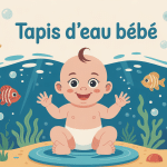 tapis d'eau bébé illustration sensorielle ludique