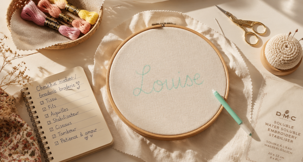 comment broder un prénom à la main matériel broderie