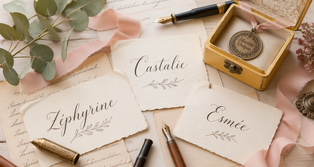 prenom fille rare sur feuilles manuscrites