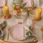 decos de mariage table pastel ivoire