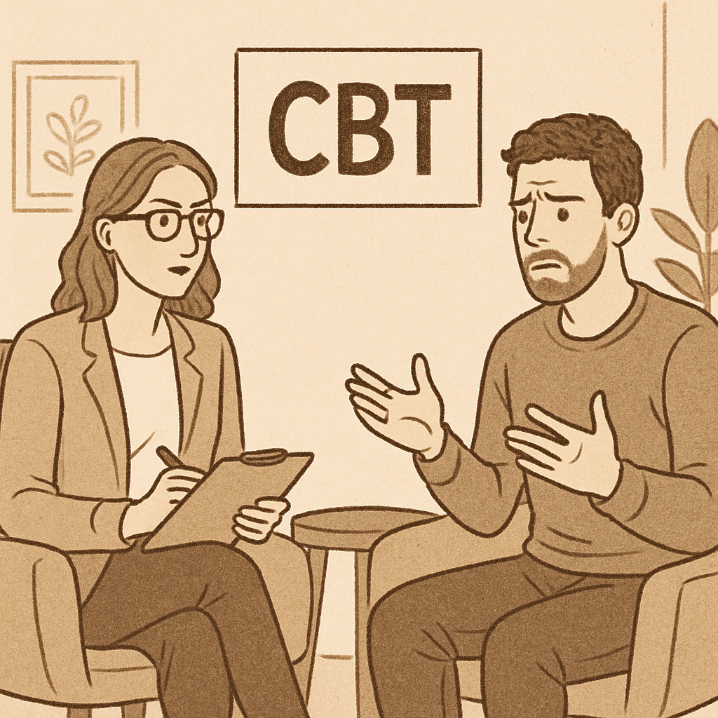 CBT session with a therapist and patient