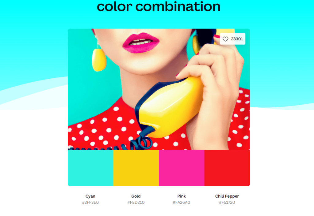Colourful woman with yellow phone and bold hues.