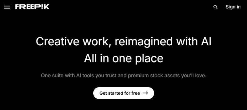 AI creative suite, tools and stock assets.