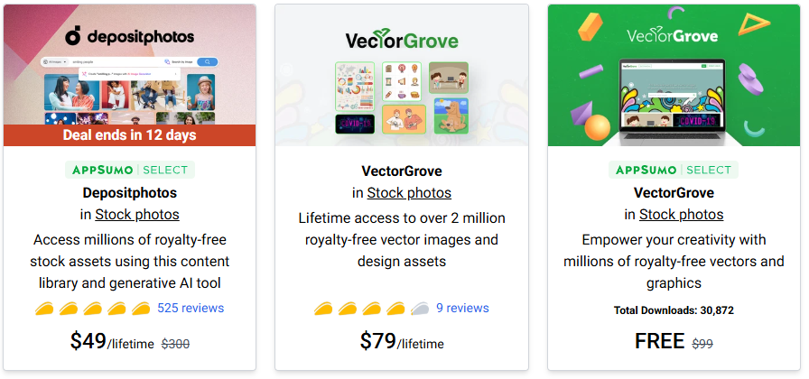 Stock photo deals comparison: Depositphotos and VectorGrove.