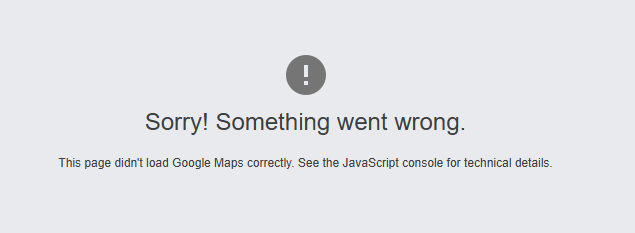 Google Maps error, check console for details.