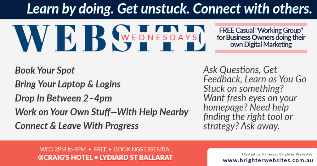 Website Wednesdays: Free digital marketing workshop in Ballarat.