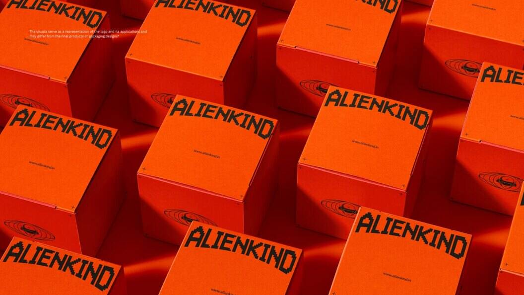 ALIENKIND Brutalist Juice Brand Identity, Raw Geometry Meets Refreshing Packaging