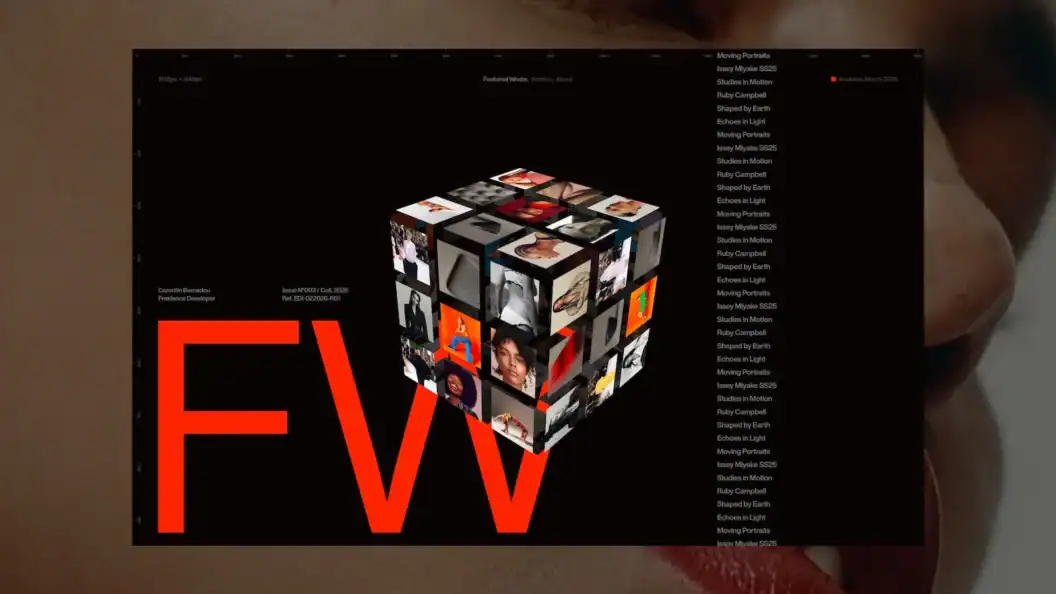 Corentin Bernadou's Portfolio, Swiss Minimalism, WebGL Geometry, Intentional Motion