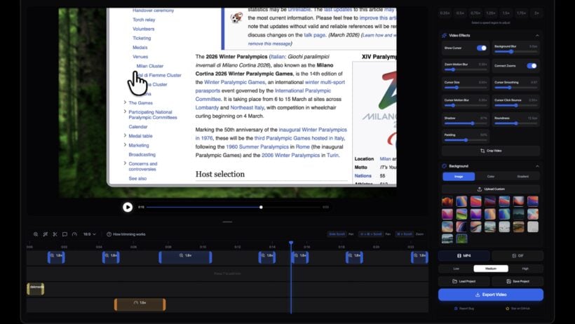 Free Open-Source Screen Recorder, Smart Auto-Zoom for Flawless Tutorials and Presentations