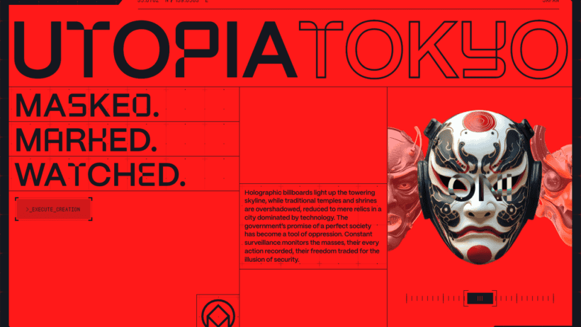 Fusing Interactive Web Design with Japanese Masks, Crafting Immersive Cultural Interfaces