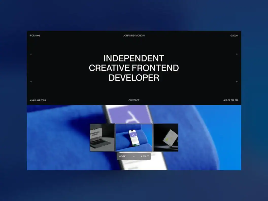 Jonas Reymondin Portfolio, Reclaiming UI Attention with Systems, Code and Pixel Motion