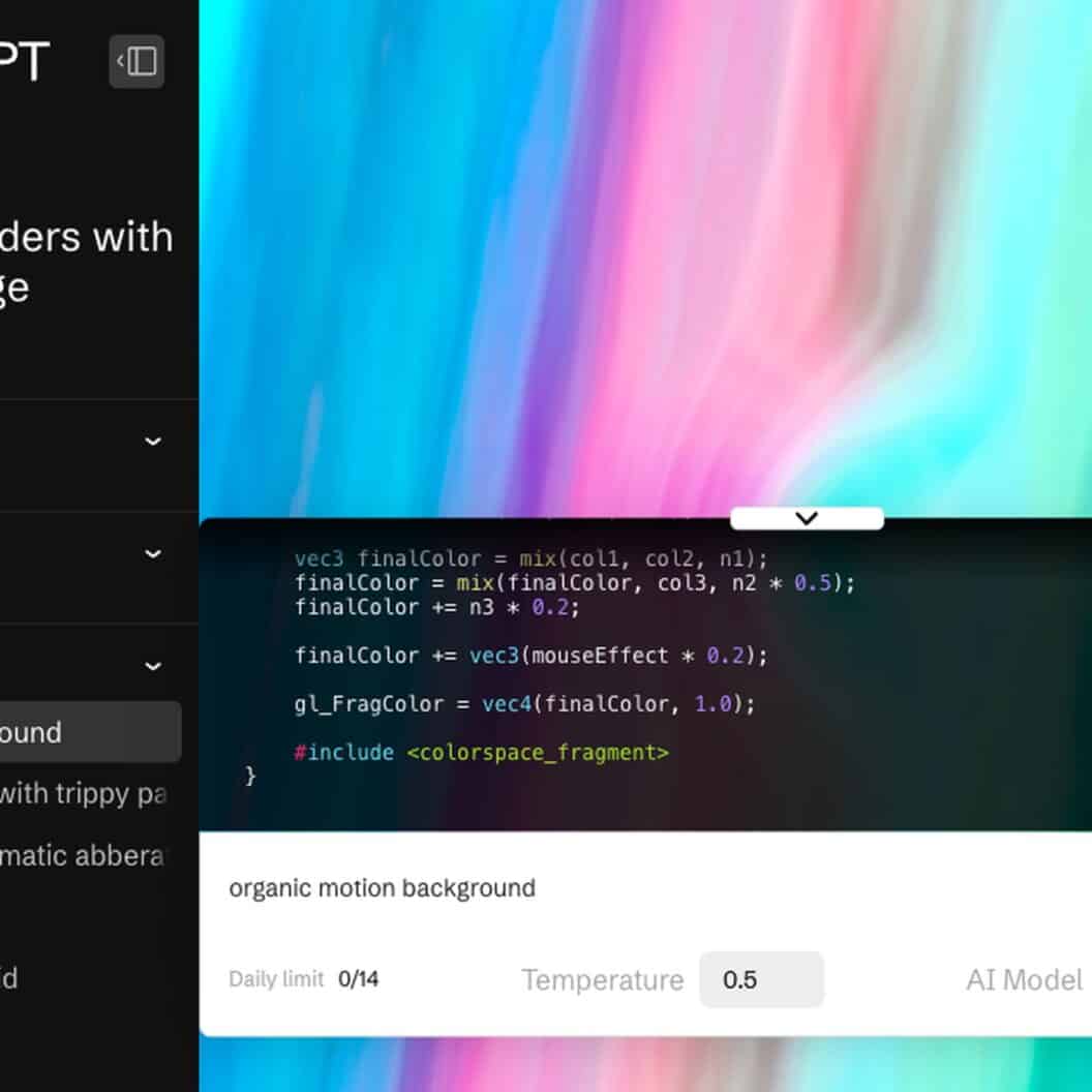ShaderGPT AI, No-Code Shader Creator for Games and Apps, by 14islands