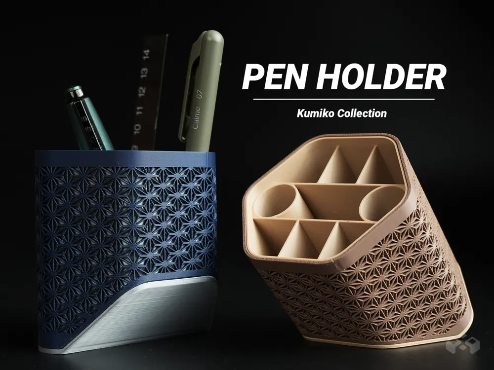 Asanoha Kumiko Pen Holder, 3D-Printed Geometric Organizer to Elevate Your Desk