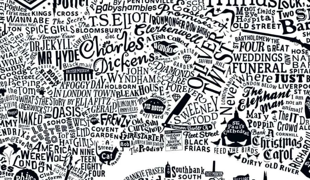 London in Type, Dex's Vibrant Typographic Maps for Run For The Hills