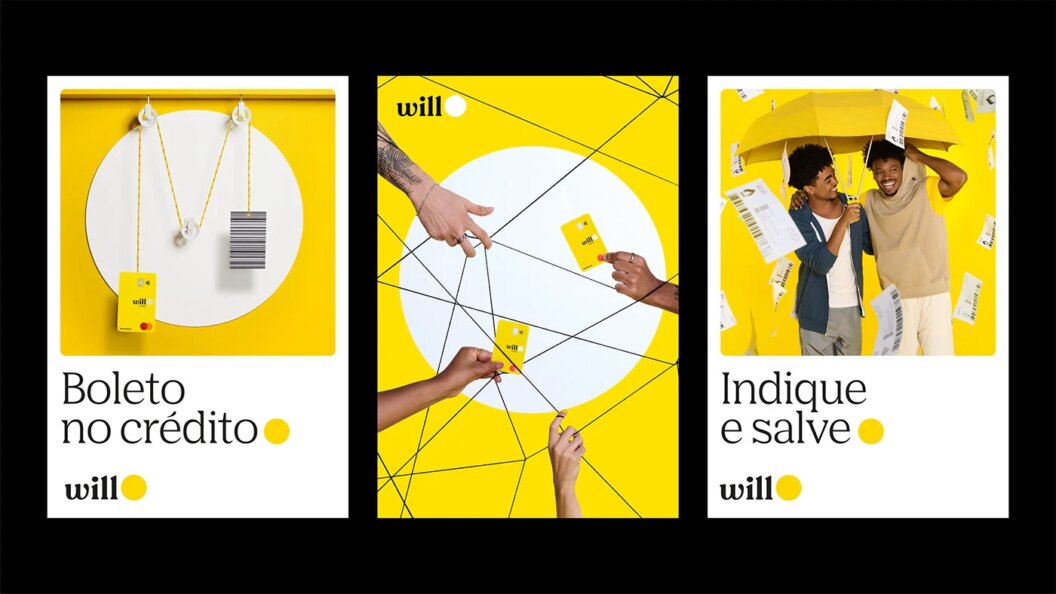 Will Bank Brand Identity, Bold Geometric System in Vibrant Yellow