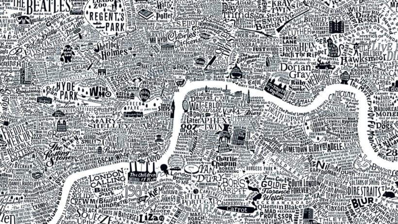 London in Type, Dex's Striking Typographic Maps from Run For The Hills