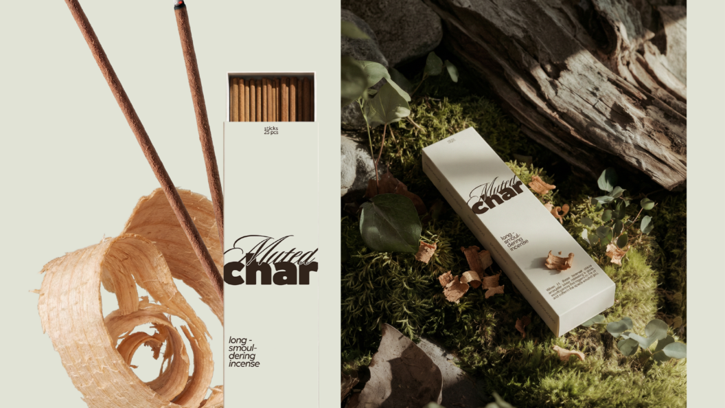 Muted Char's Incense Packaging, A Branding Case Study in Found Object Aesthetics