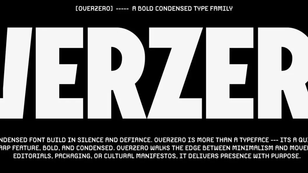 Overzero, Bold Condensed Display Typeface for Eye-Catching Headlines, by Fredella Agatha