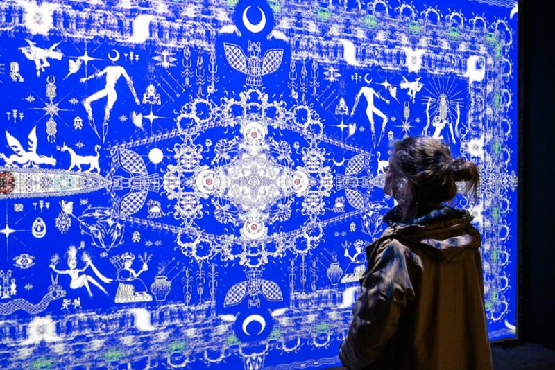 Artist Hussein Shikha reimagines pixels, carpets and cultural memory as vivid woven tapestries
