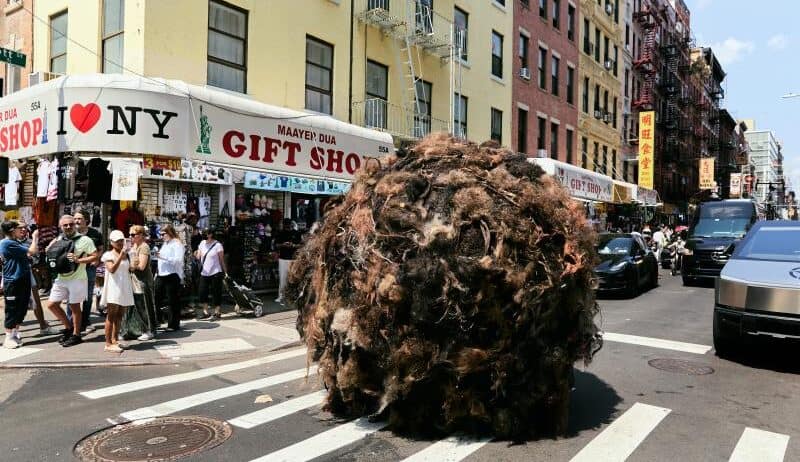 10ft Ball of Real Human Hair Rolls Through New York, Part of a Deliberate Viral Art Campaign