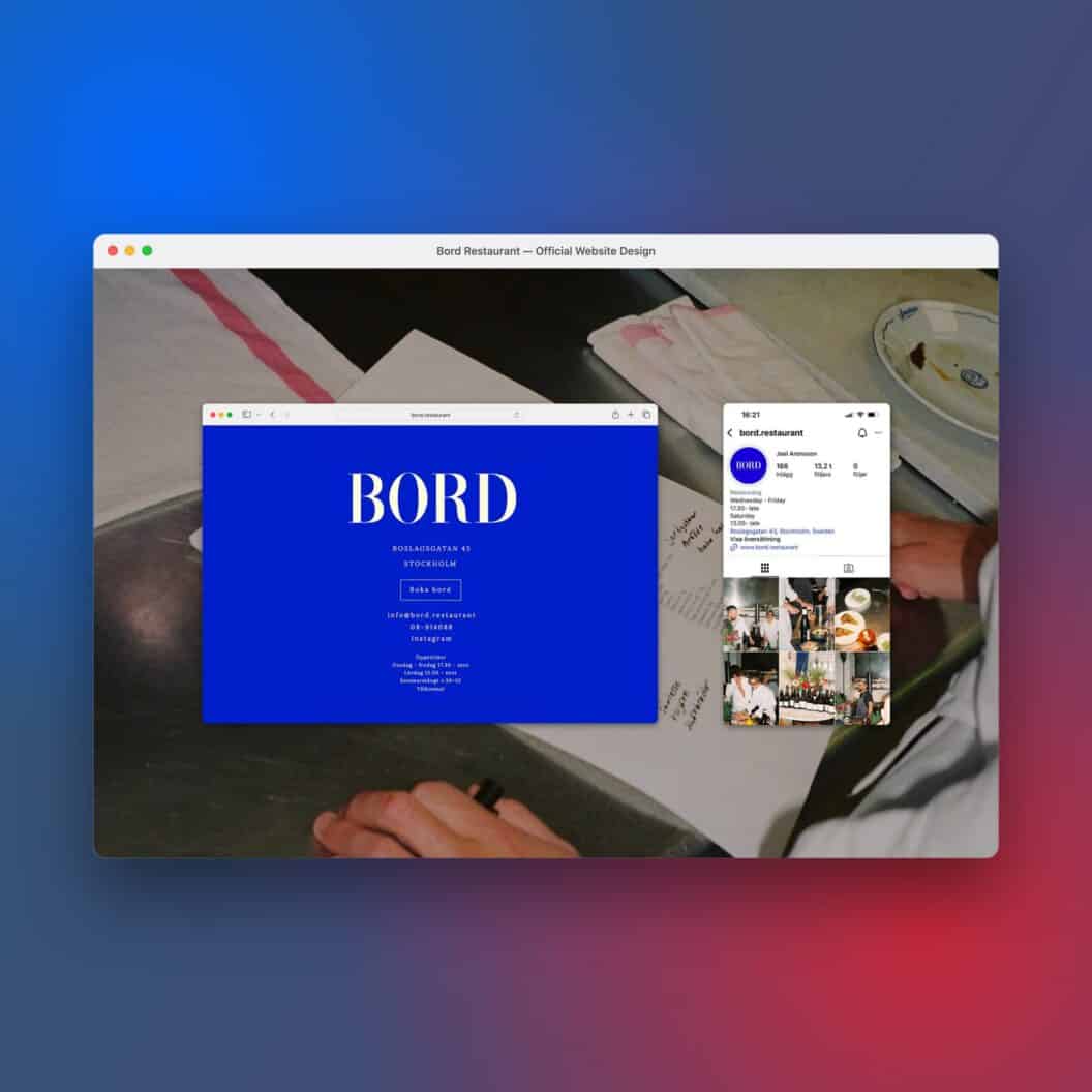 Bord Restaurant Visual Identity, Strategic Brand Design and High-Converting Website