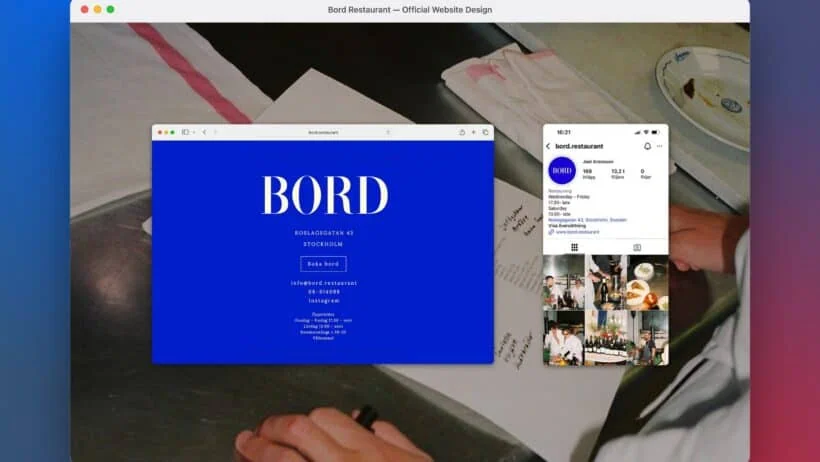 Bord Restaurant Visual Identity, Strategic Brand Design and High-Converting Website