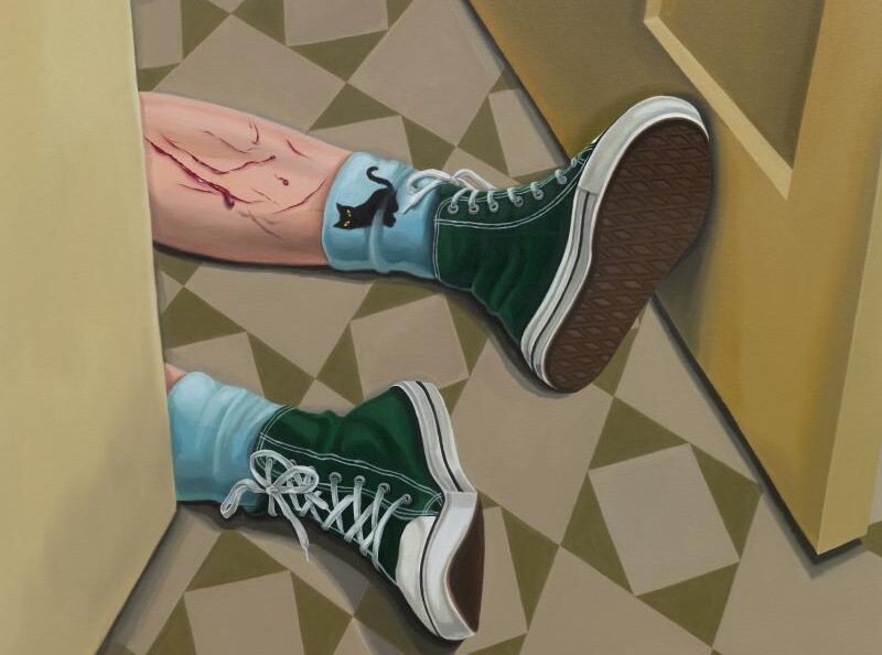 Minyoung Kim's surreal, subtle paintings elevate cats to enigmatic icons