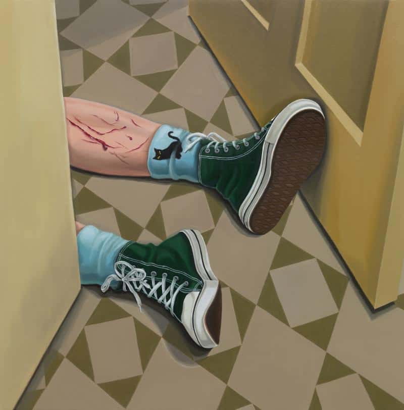 Minyoung Kim's surreal, subtle paintings elevate cats to enigmatic icons