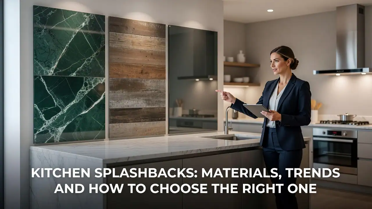 Professional header image for list-based article: Kitchen Splashbacks: Materials, Trends and How to Choose ...