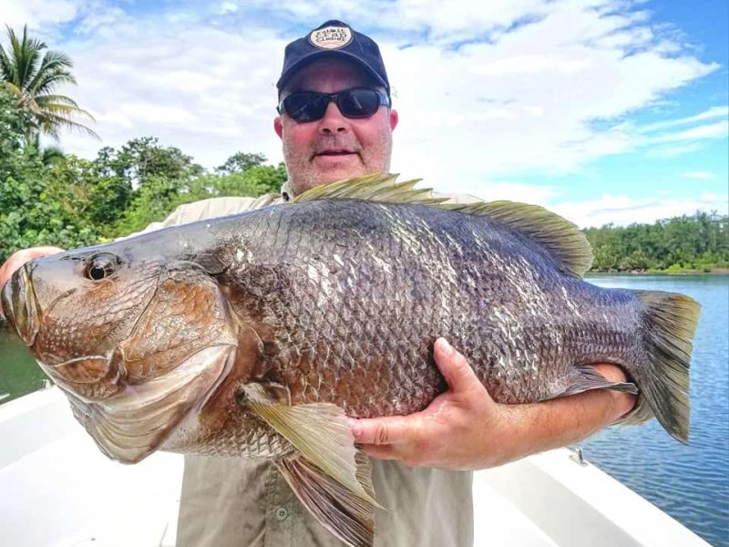 fishing for papuan black bass in PNG