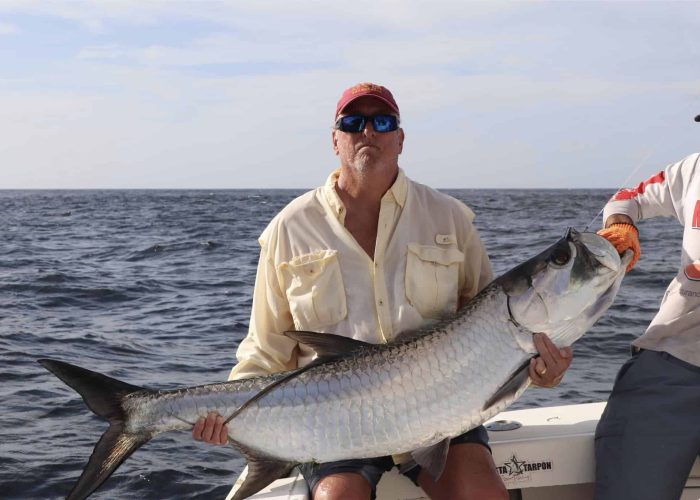 fishing for big tarpon off the coast of trinidad