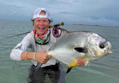 angler with permit at el pescador lodge