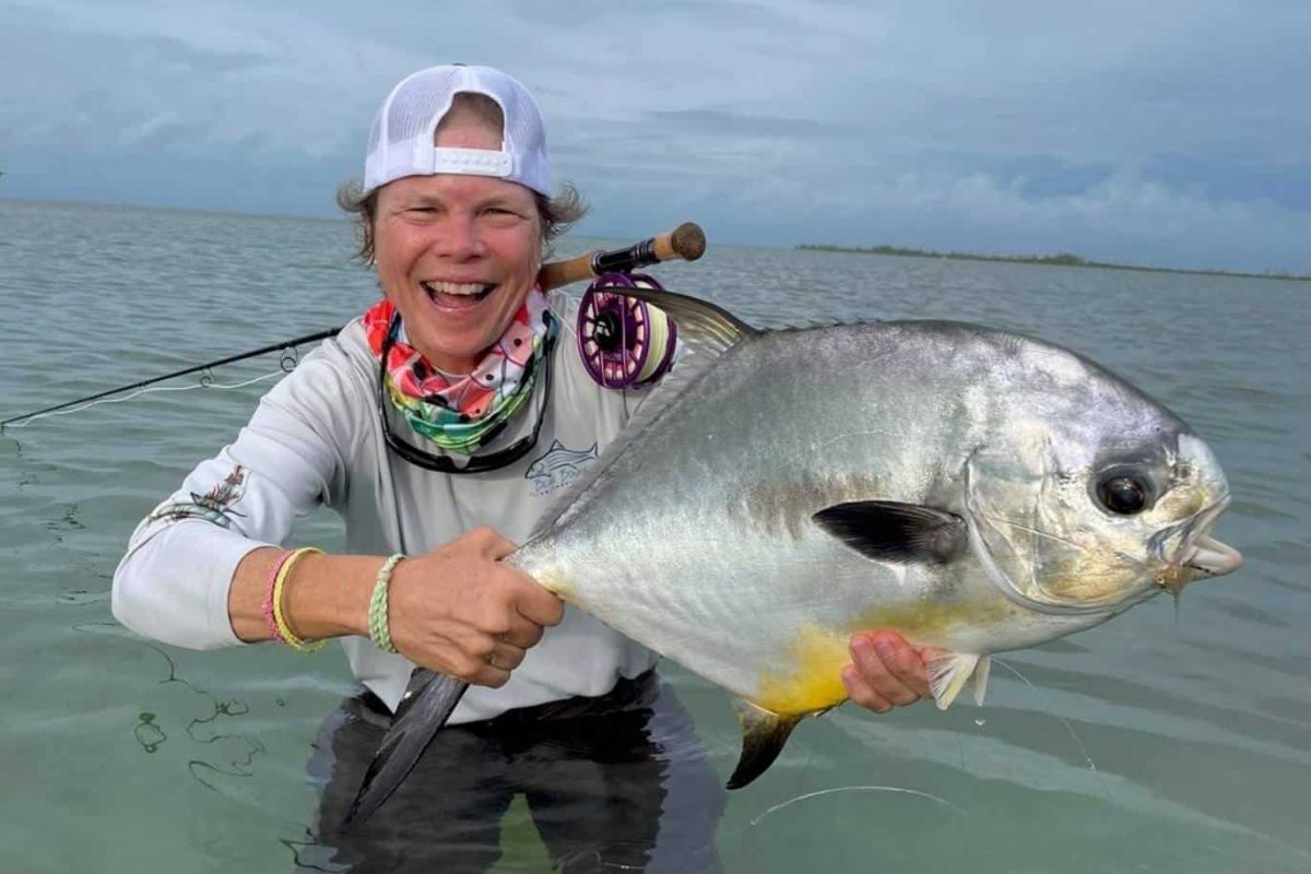 angler with permit at el pescador lodge