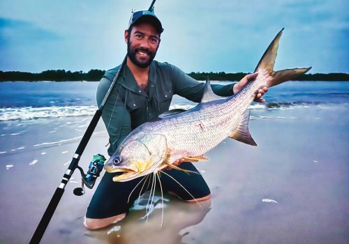 Giant African Threadfin fishing in Gabon