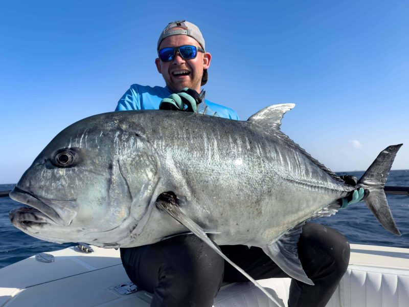 trophy giant trevally caught in egypt