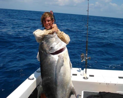 giant trevally caught at rio azul in mozambique
