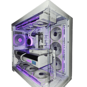 Ultra Phantom White Gaming PC with RGB lighting and advanced cooling.