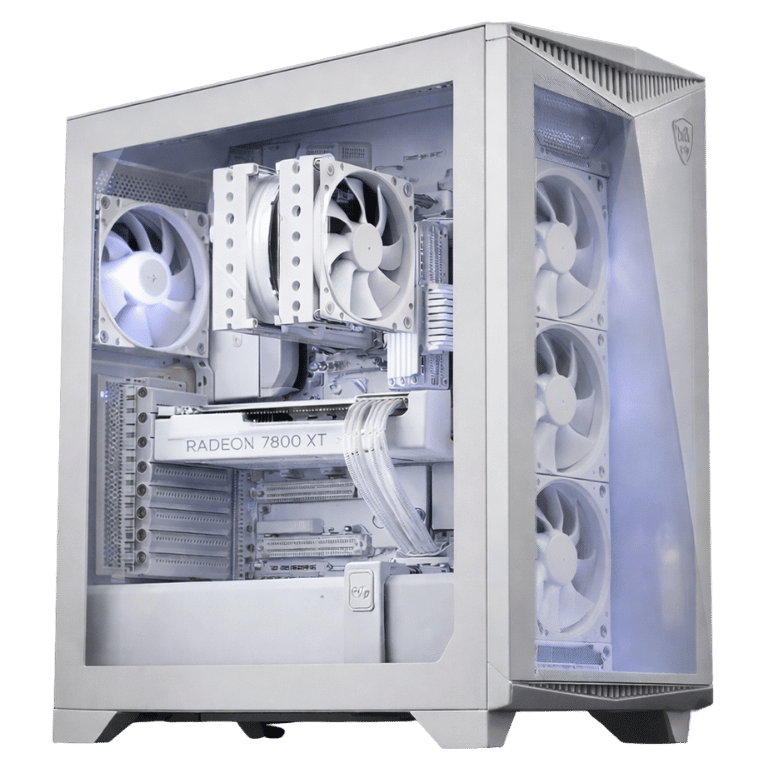 mid tier white gaming pc