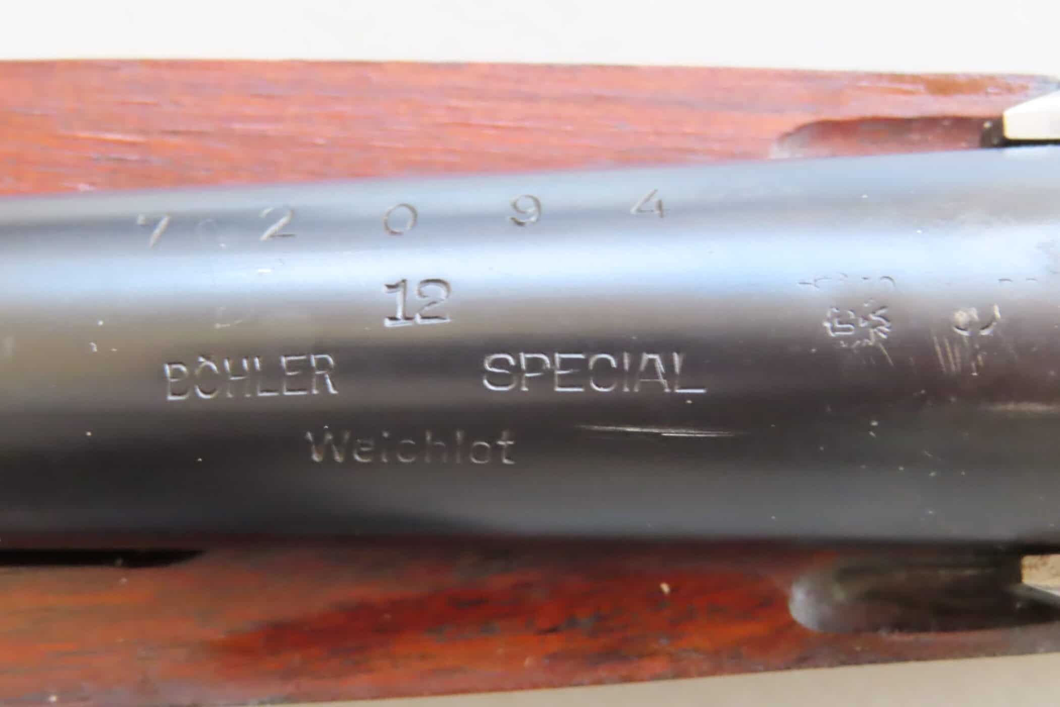Ammunition chamber engraved with "Böller Special" from Colonial Ammunition Company, Auckland NZ.