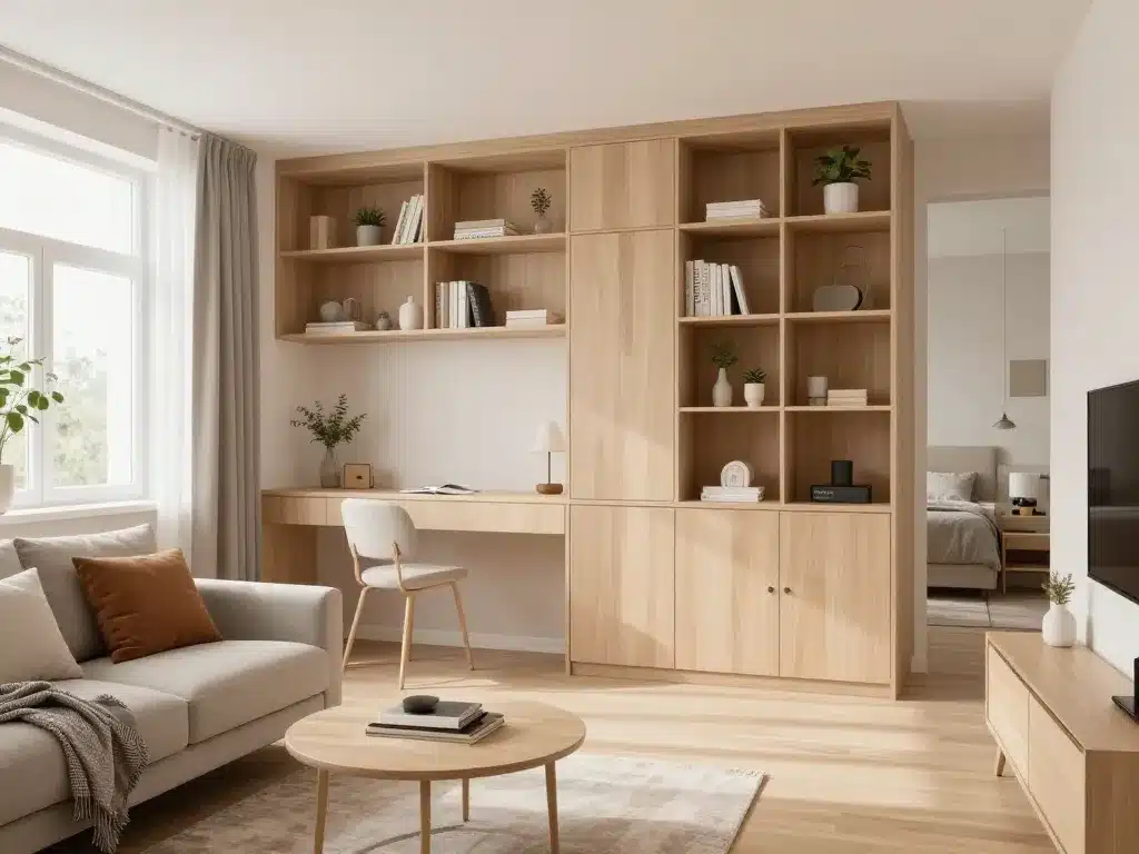 2 pieces gain espace avec rangement et mobilier modulable